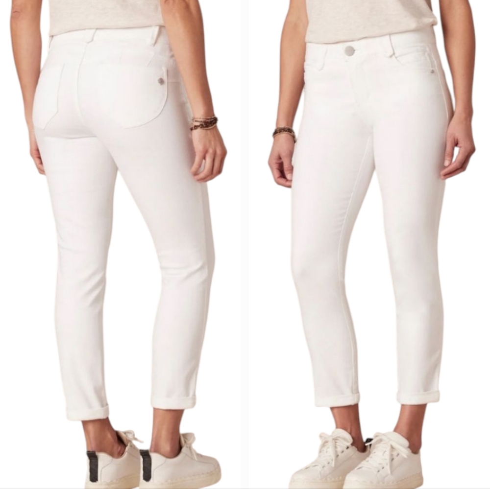 Democracy Ab Solution Optic White Skinny Ankle Jeans Cuffed Stretch Plus size 20